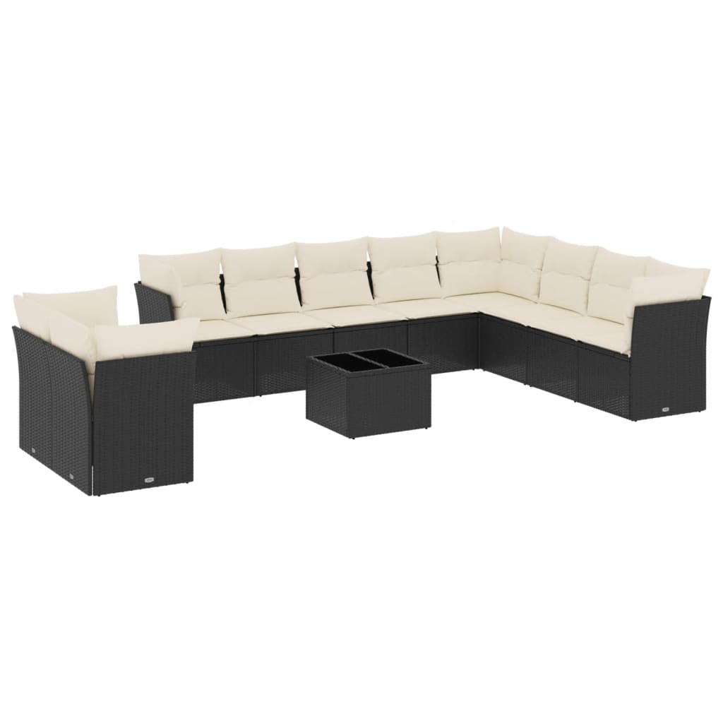 Garden Sofa Set Black and Cream