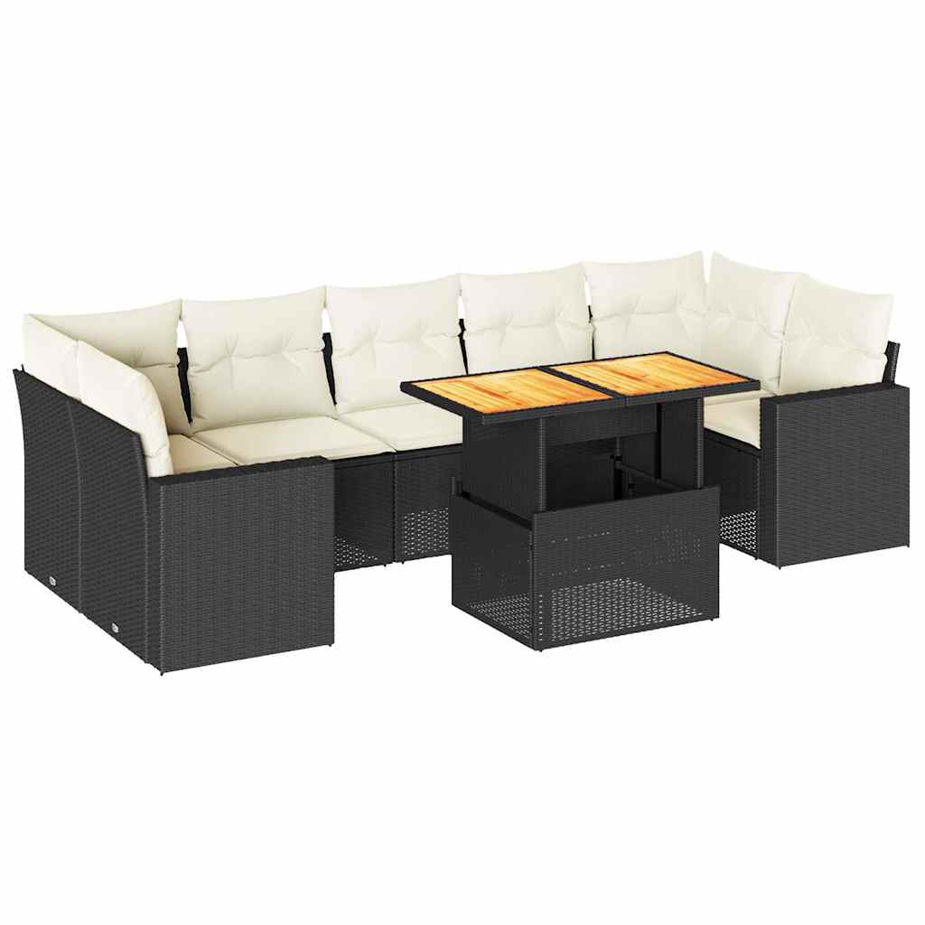 Garden Sofa Set Black and Cream
