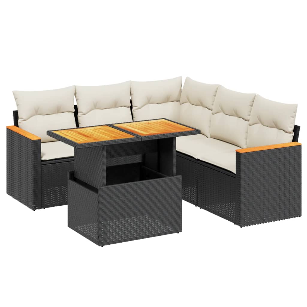 Garden Sofa Set Black and cream