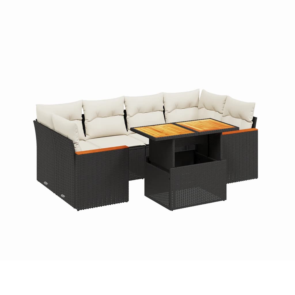 Garden Sofa Set Black and Cream