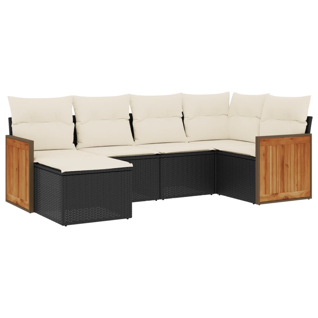 Garden Sofa Set Black and Cream