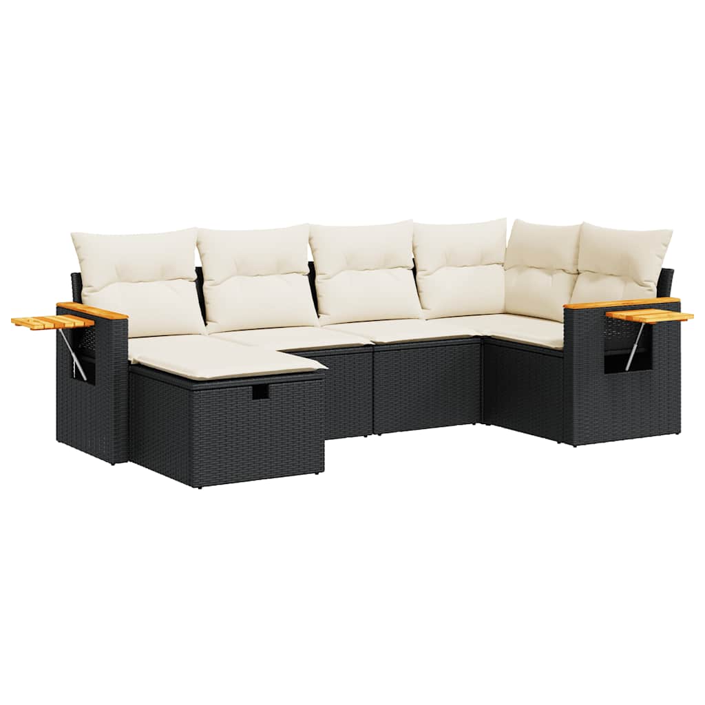 Garden Sofa Set Black and Cream
