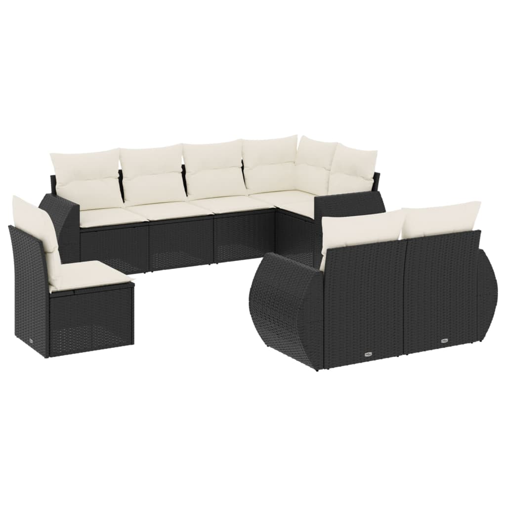 Garden Sofa Set Black and Cream White