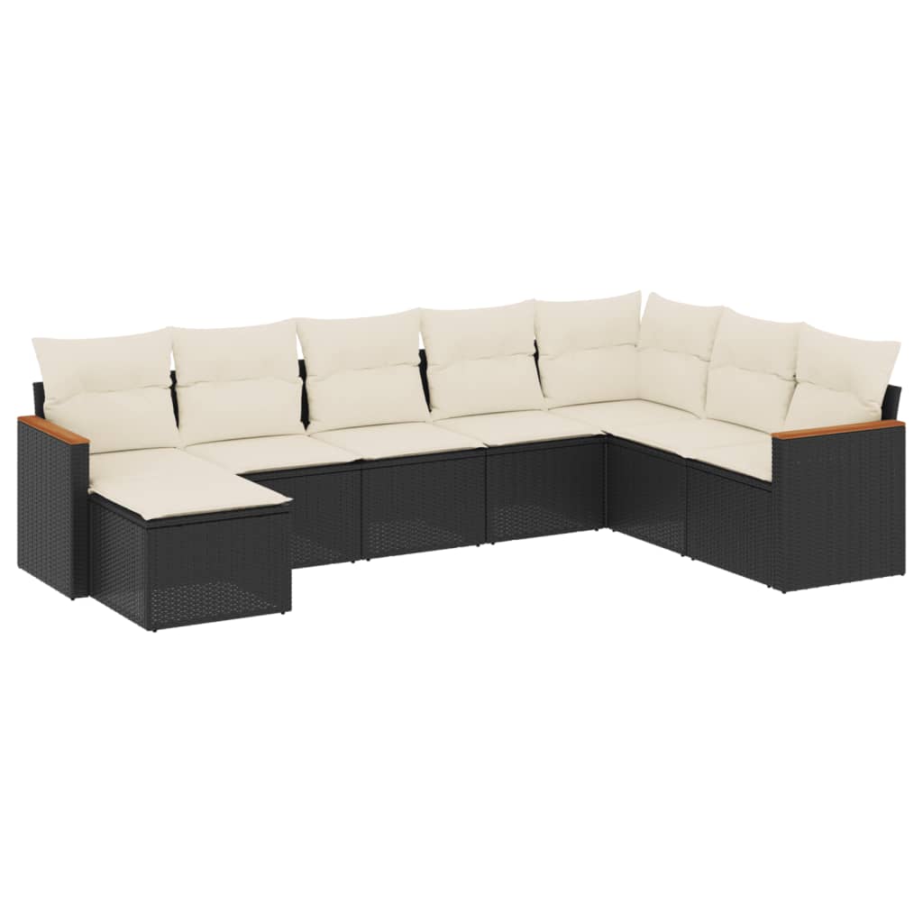 Garden Sofa Set Black and Cream White