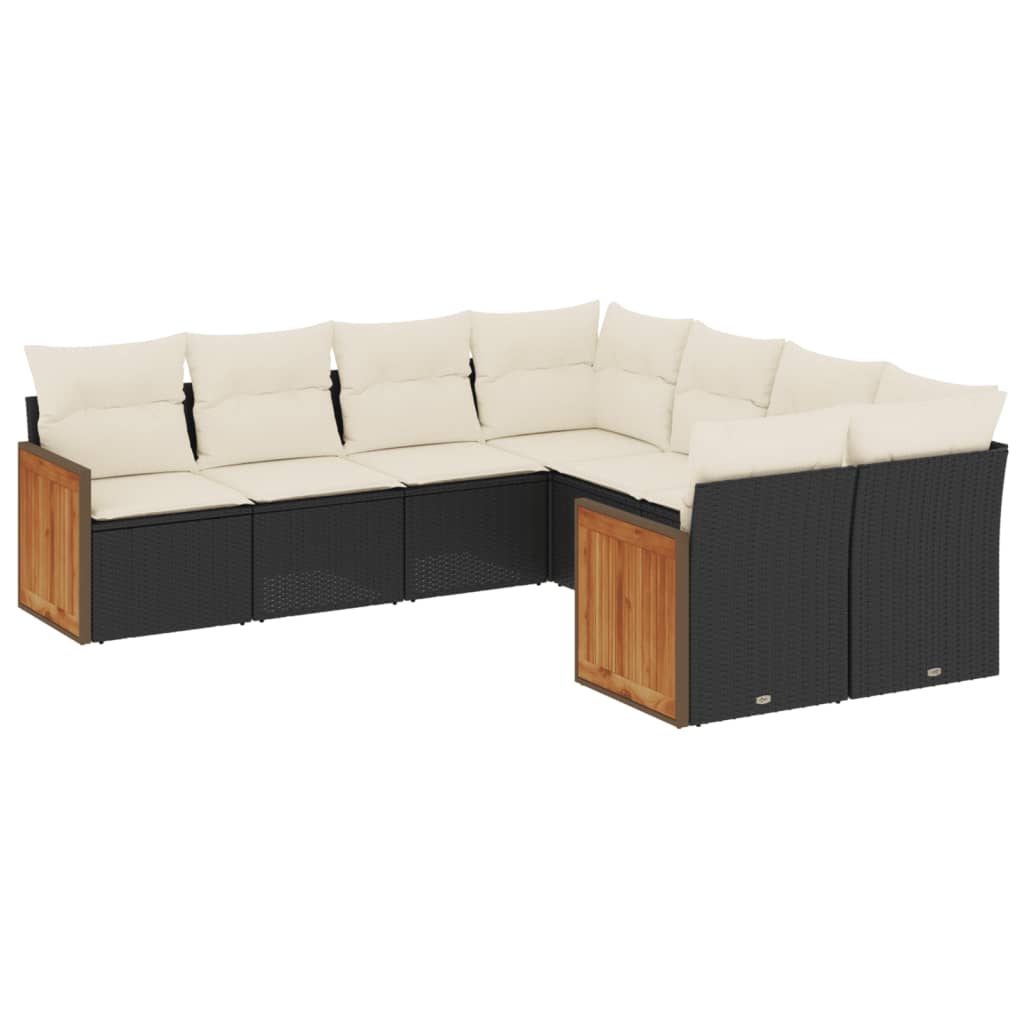 Garden Sofa Set Black and Cream white