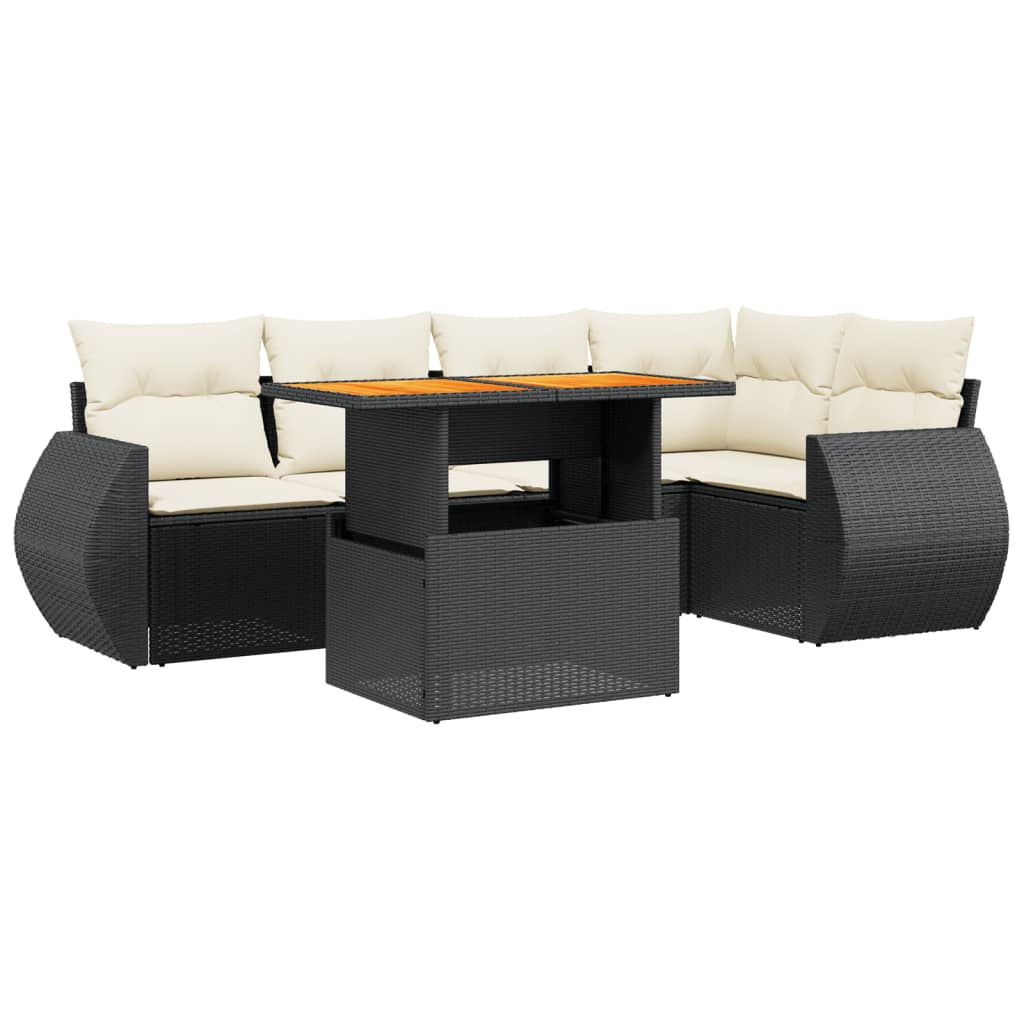 Garden Sofa Set Black and Cream White