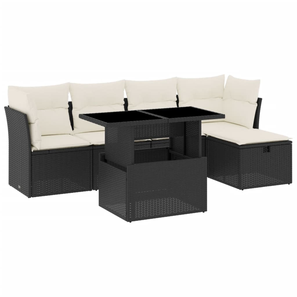 Garden Sofa Set Black and Cream White