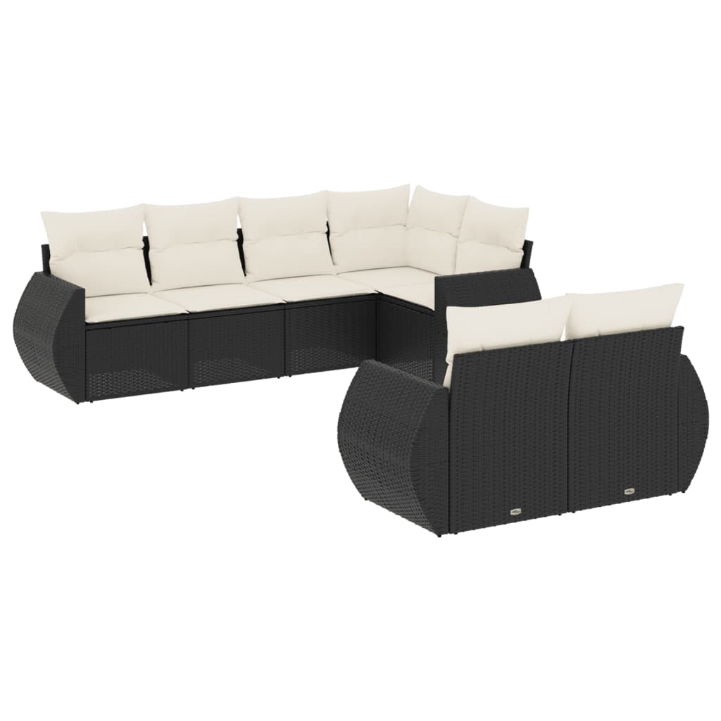 Garden Sofa Set Black and Cream White