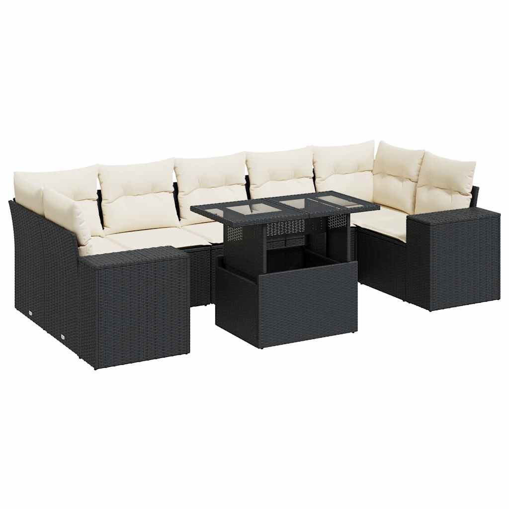 Garden Sofa Set Black and Cream white