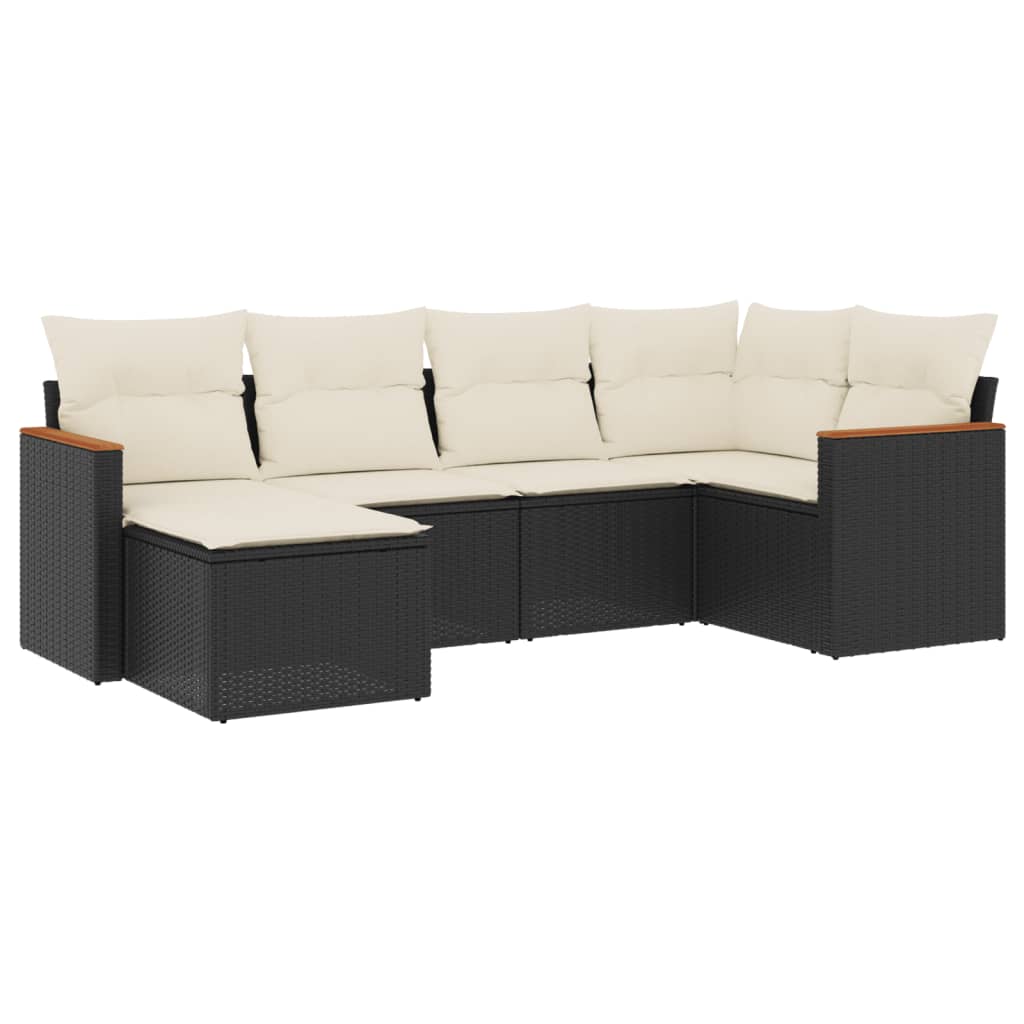 Garden Sofa Set Black and Cream White