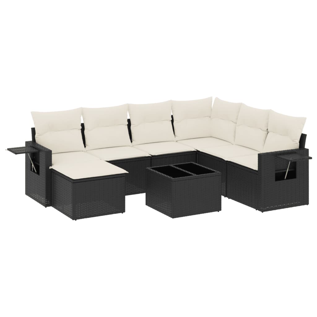 Garden Sofa Set Black and Cream White