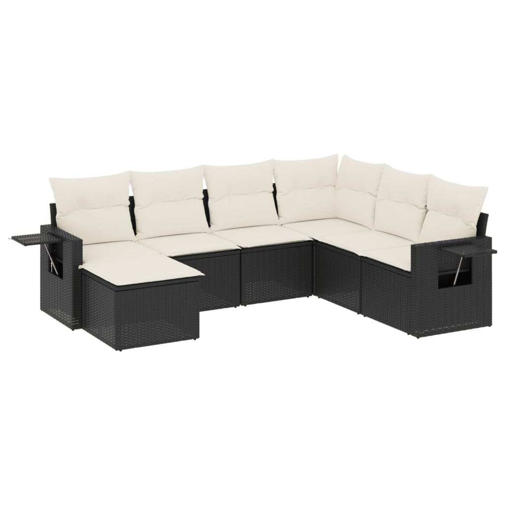 Garden Sofa Set Black and cream white