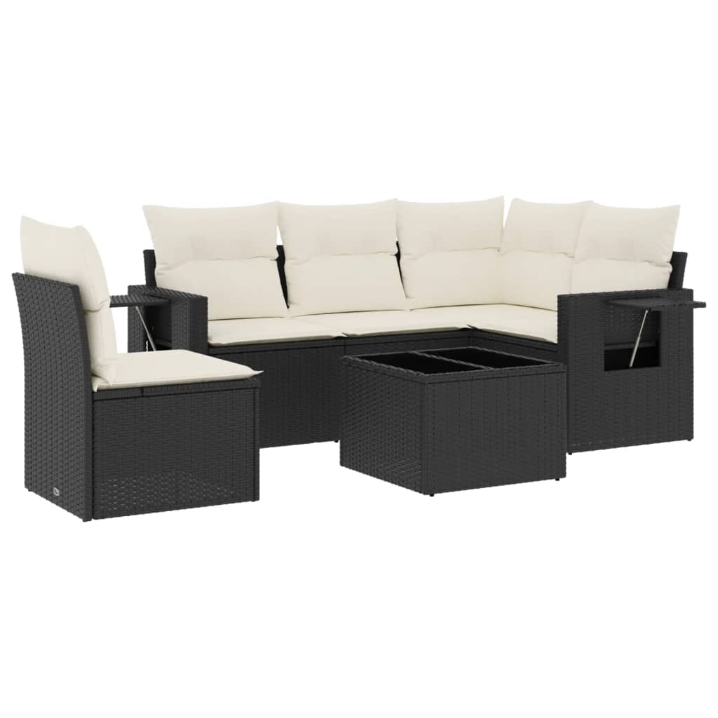 Garden Sofa Set Black and cream white