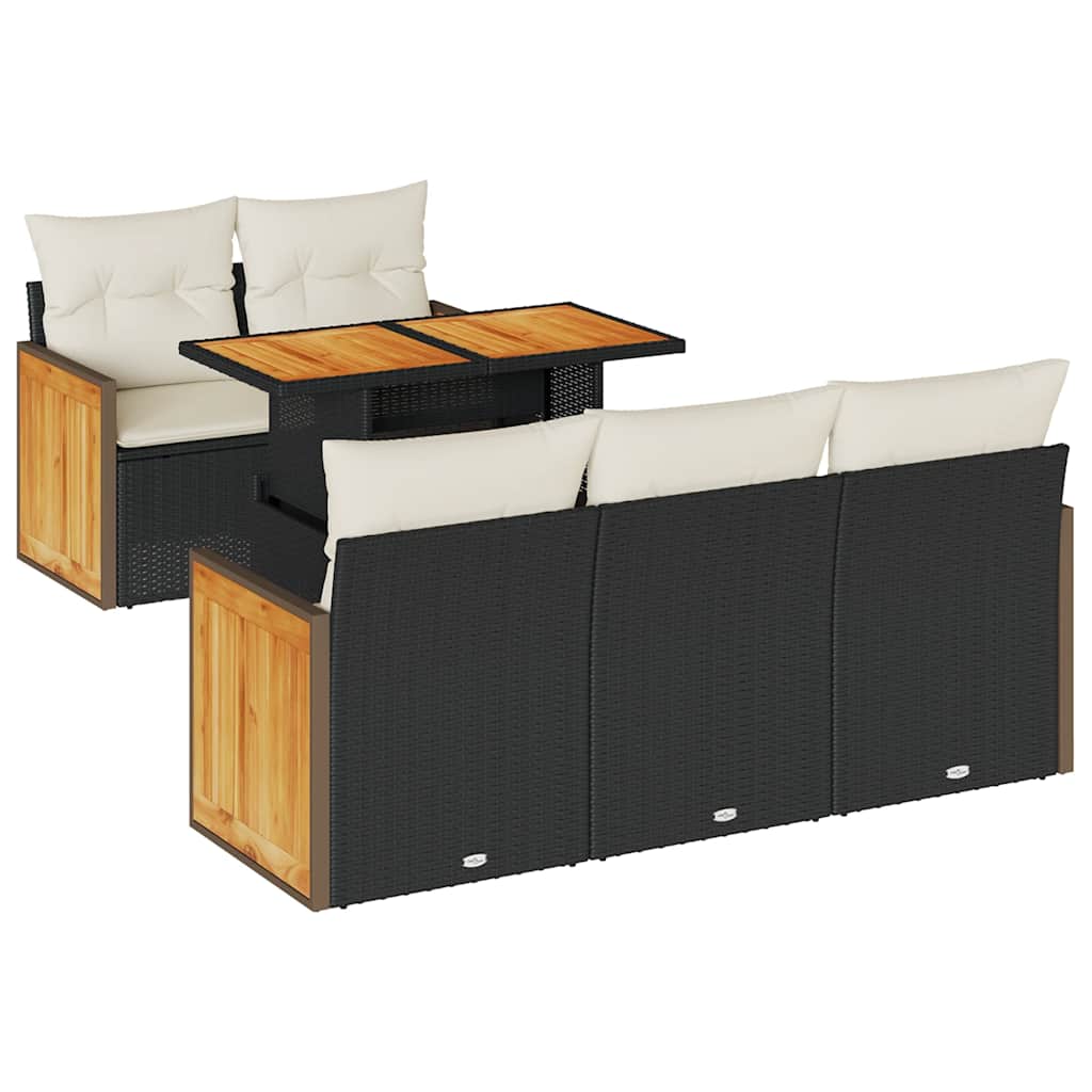Garden Sofa Set Black and Cream White