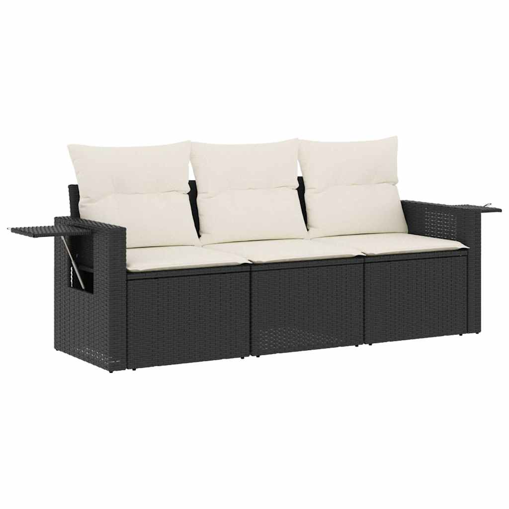 Garden Sofa Set Black and Cream White