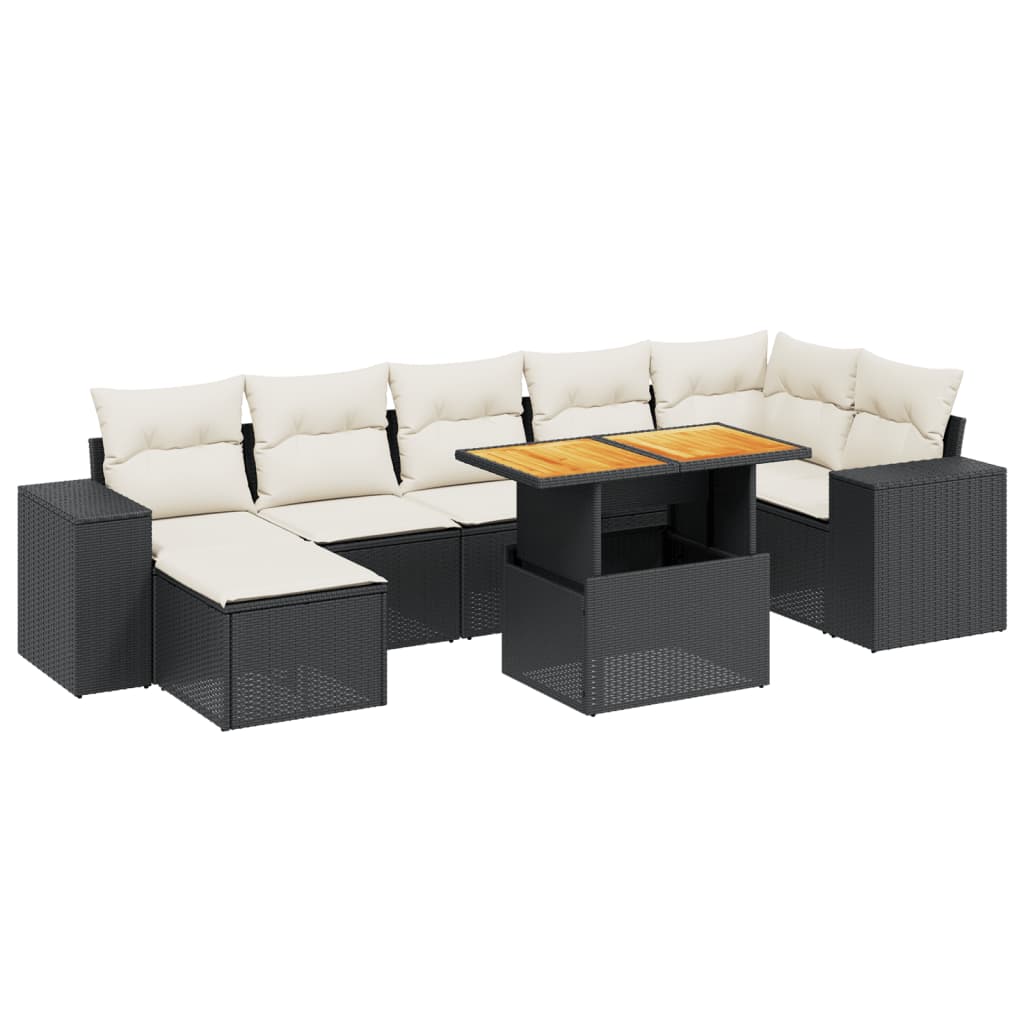 Garden Sofa Set Black and Cream white
