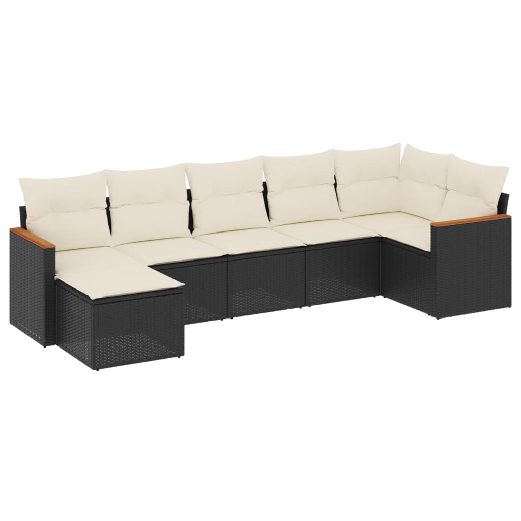 Garden Sofa Set Black and Cream white