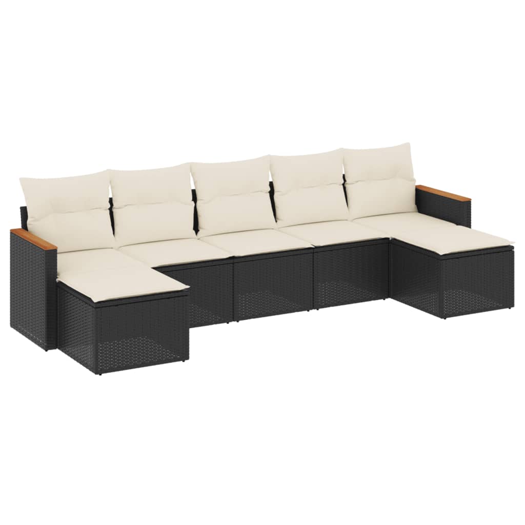 Garden Sofa Set Black and cream white