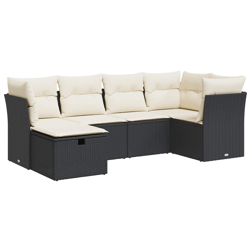 Garden Sofa Set Black and Cream White