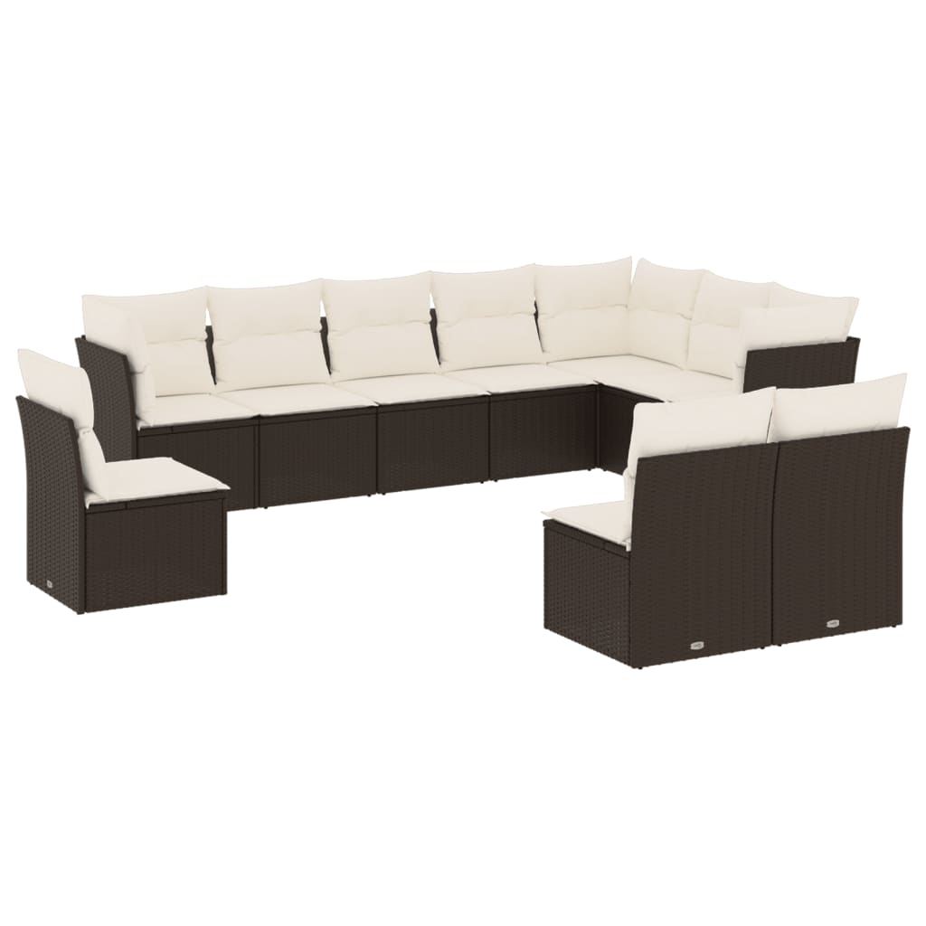 Garden Sofa Set Black and Cream White