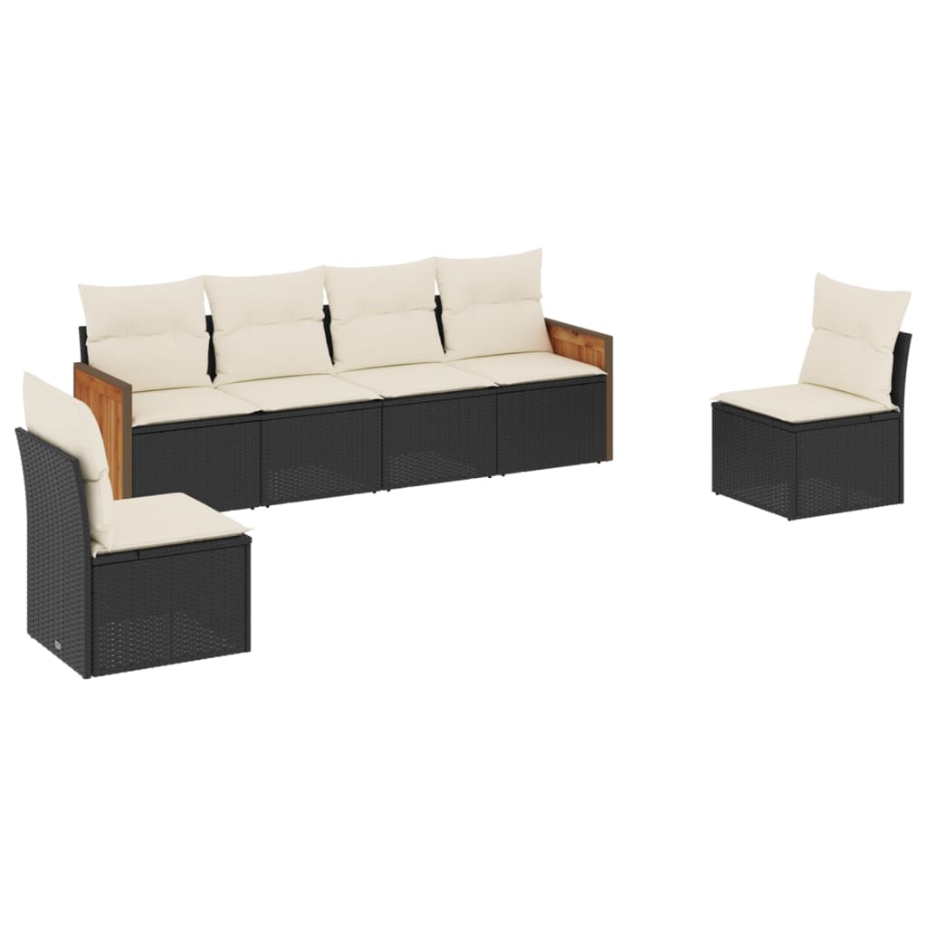 Garden Sofa Set Black and cream white