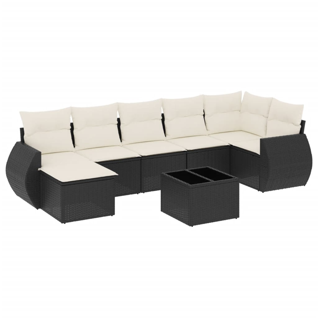 Garden Sofa Set Black and Cream White