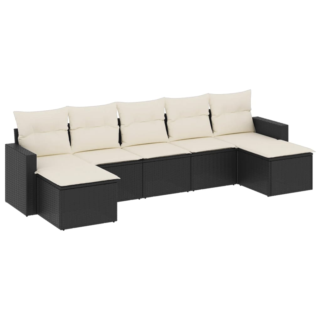 Garden Sofa Set Black and Cream White