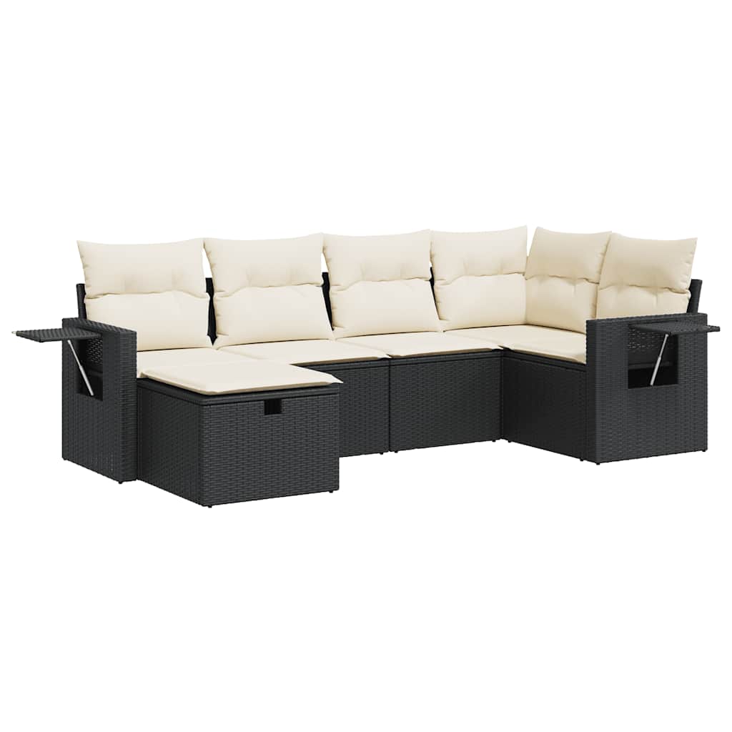 Garden Sofa Set Black and Cream White