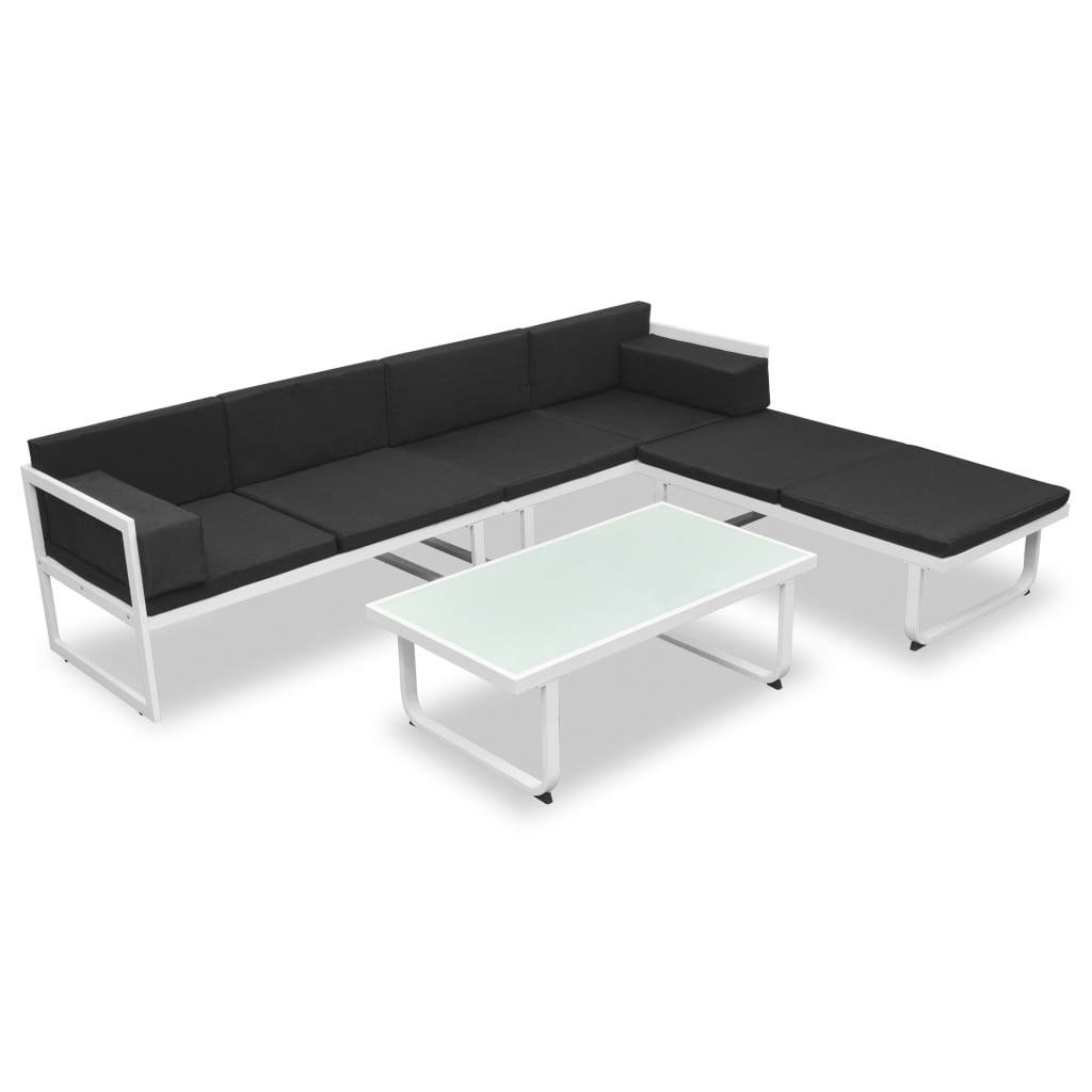 Garden Sofa Set Black and White