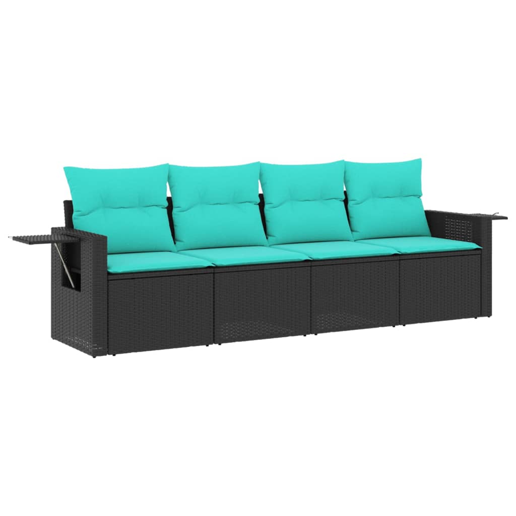 Garden Sofa Set Black, Blue