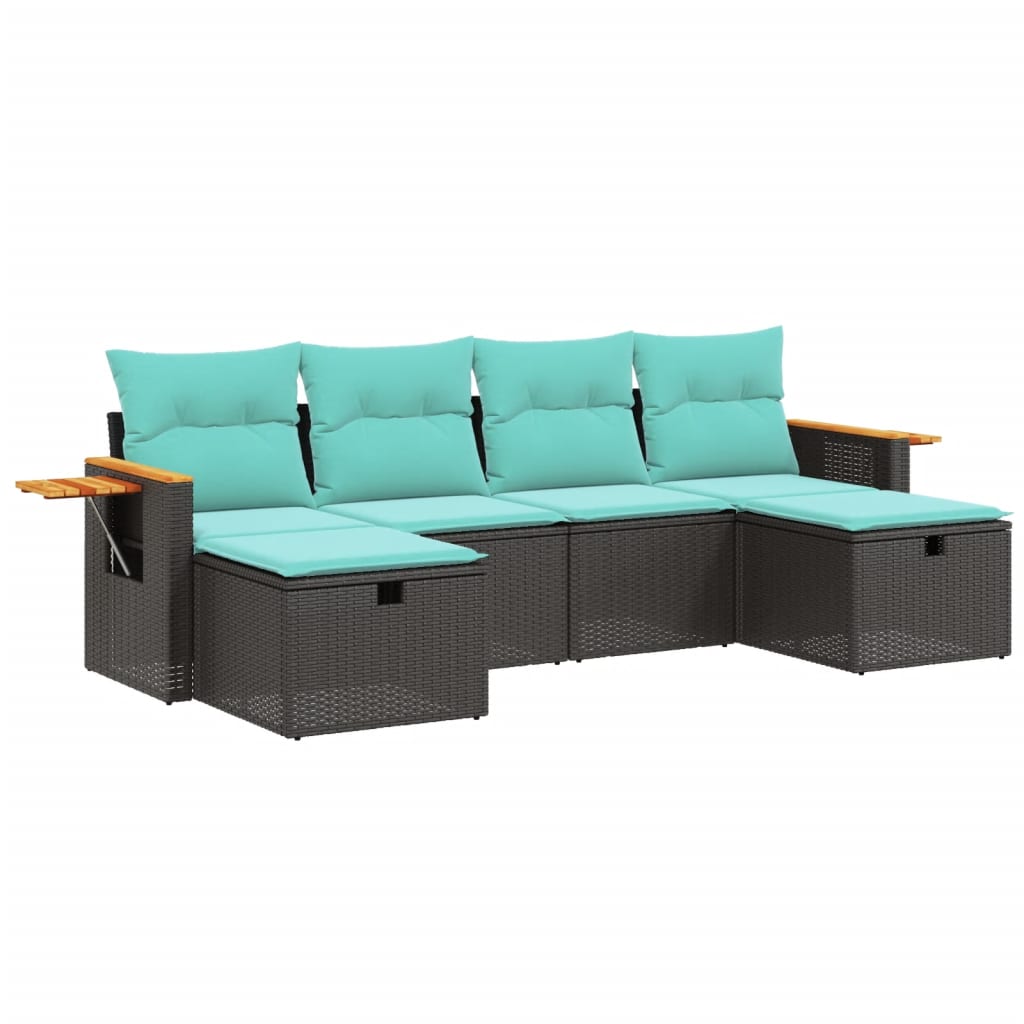 Garden Sofa Set Black, Blue