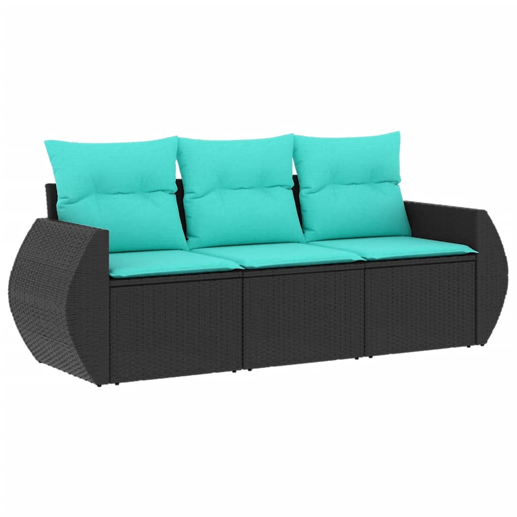 Garden Sofa Set Black, Blue