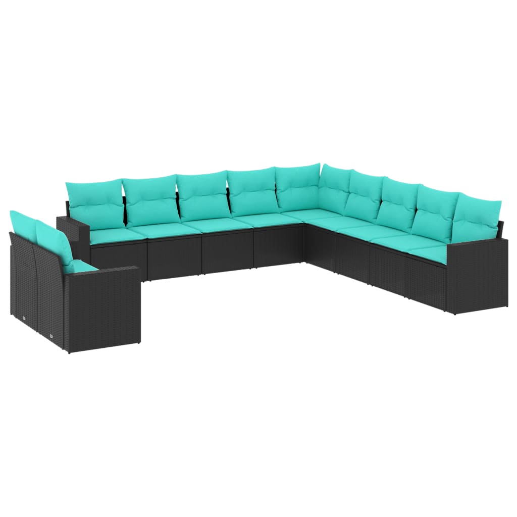 Garden Sofa Set Black, Blue