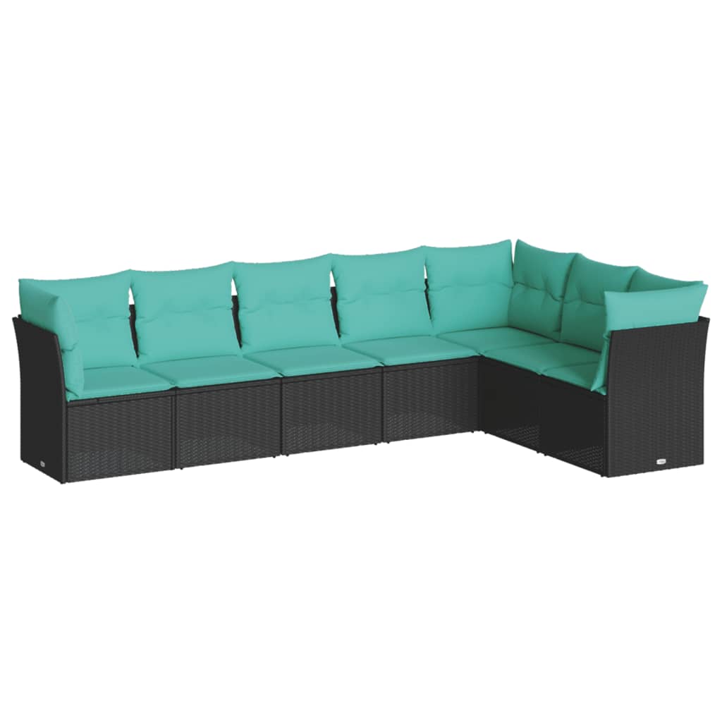 Garden Sofa Set Black, Blue