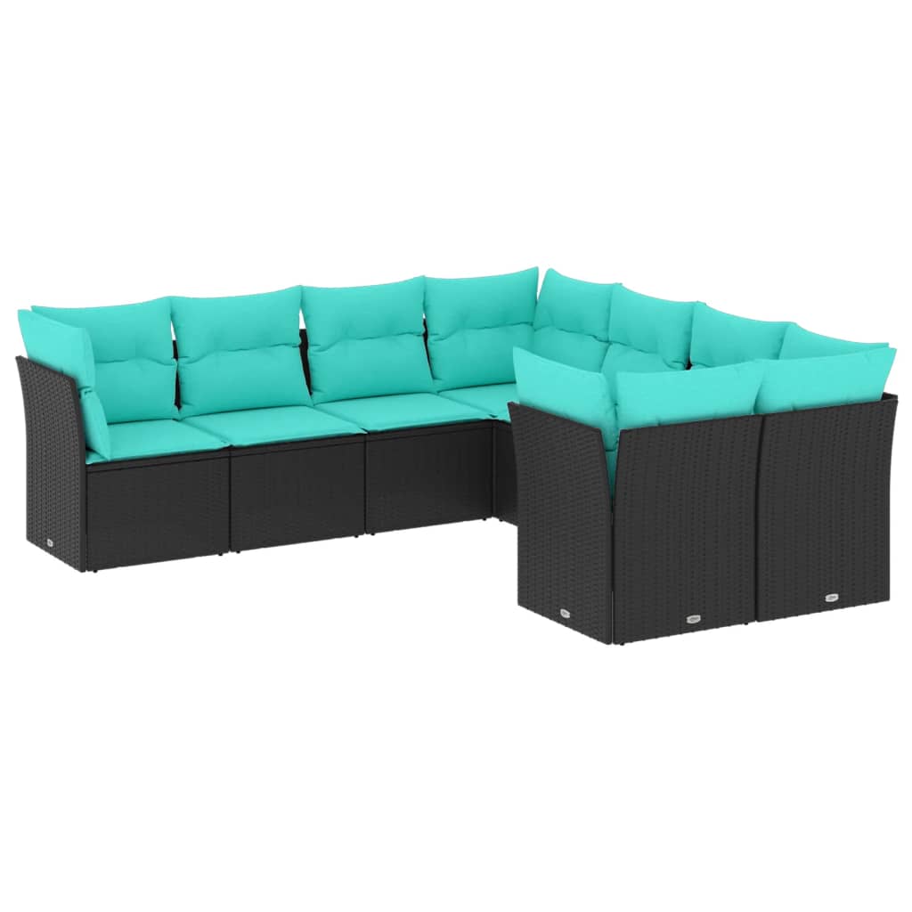 Garden Sofa Set Black, Blue