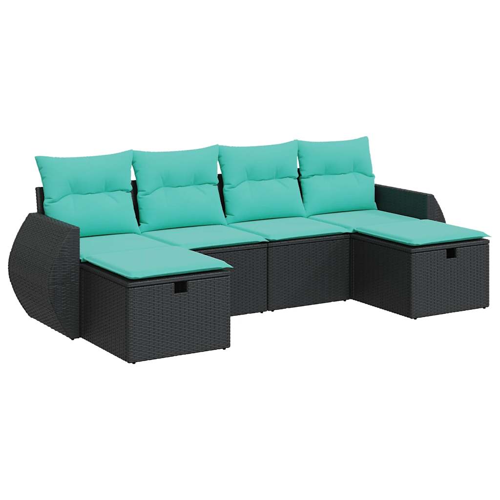 Garden Sofa Set Black, Blue