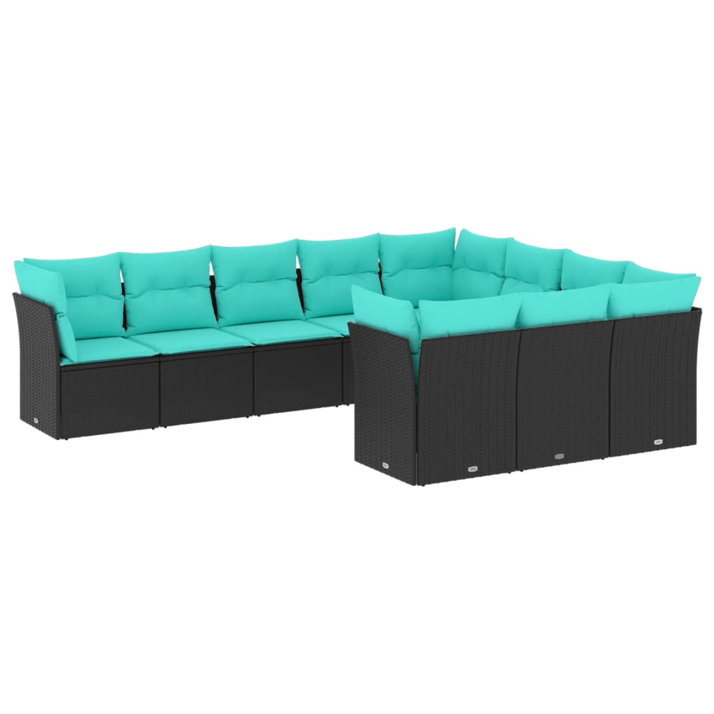 Garden Sofa Set Black, Blue