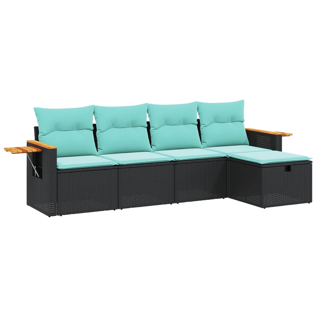 Garden Sofa Set Black, Blue