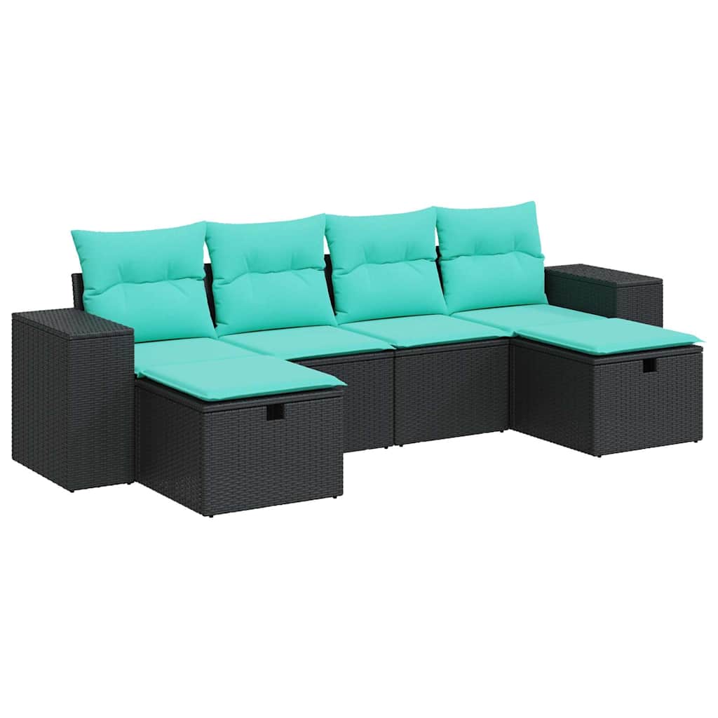 Garden Sofa Set Black, Blue