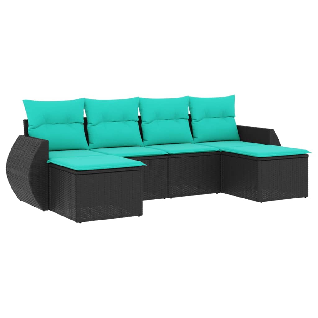 Garden Sofa Set Black, Blue