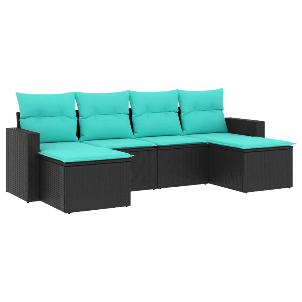 Garden Sofa Set Black, Blue
