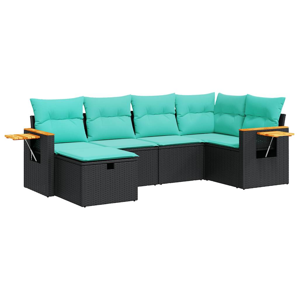 Garden Sofa Set Black, Blue