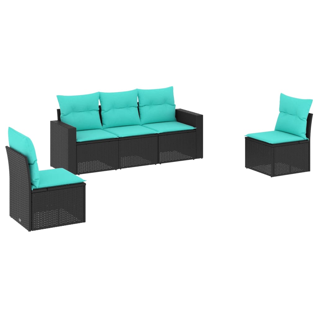 Garden Sofa Set Black, Blue