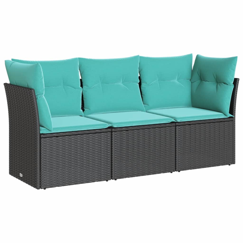 Garden Sofa Set Black, Blue