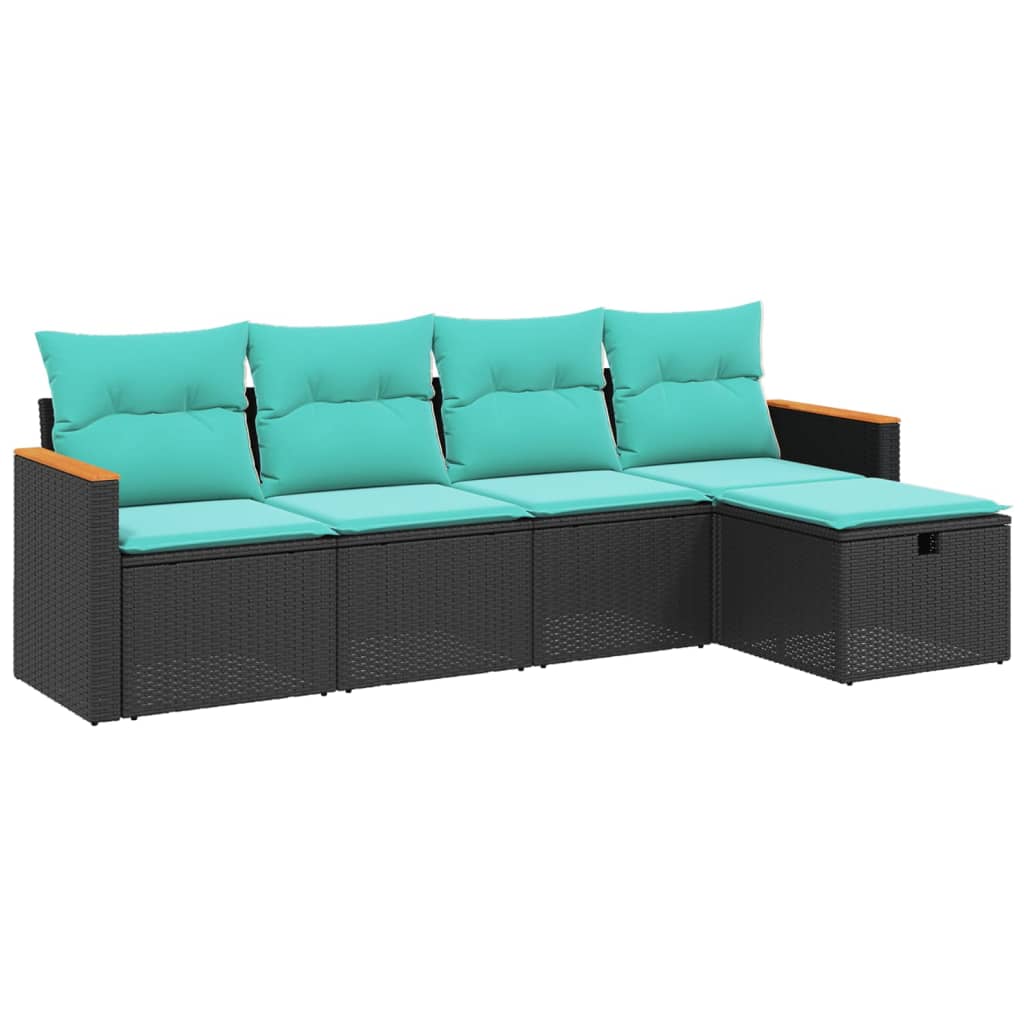 Garden Sofa Set Black, Blue