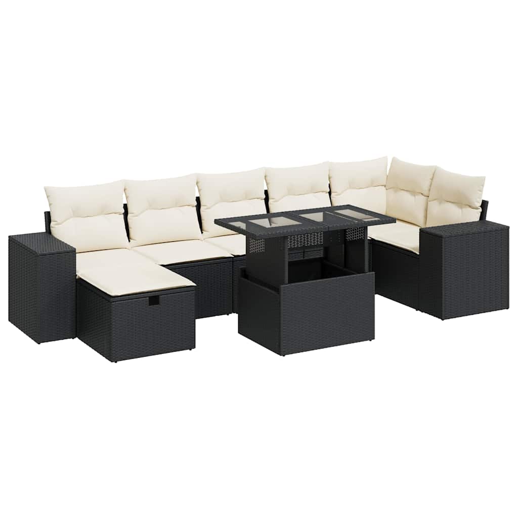 Garden Sofa Set Black, Brown, Cream
