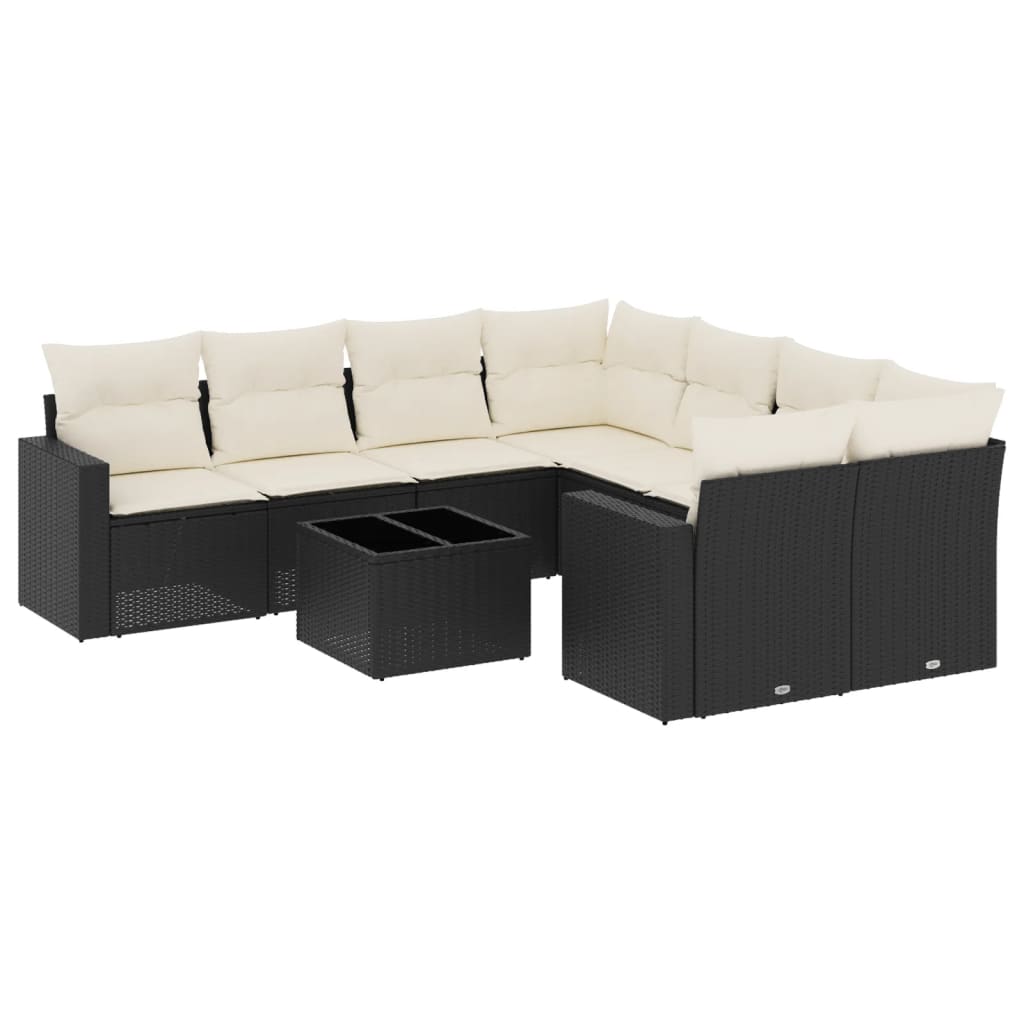 Garden Sofa Set Black, Cream