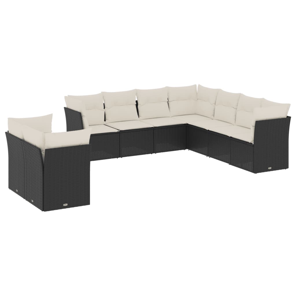 Garden Sofa Set Black, Cream