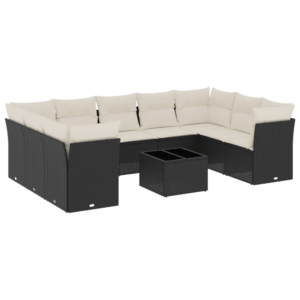 Garden Sofa Set Black, Cream