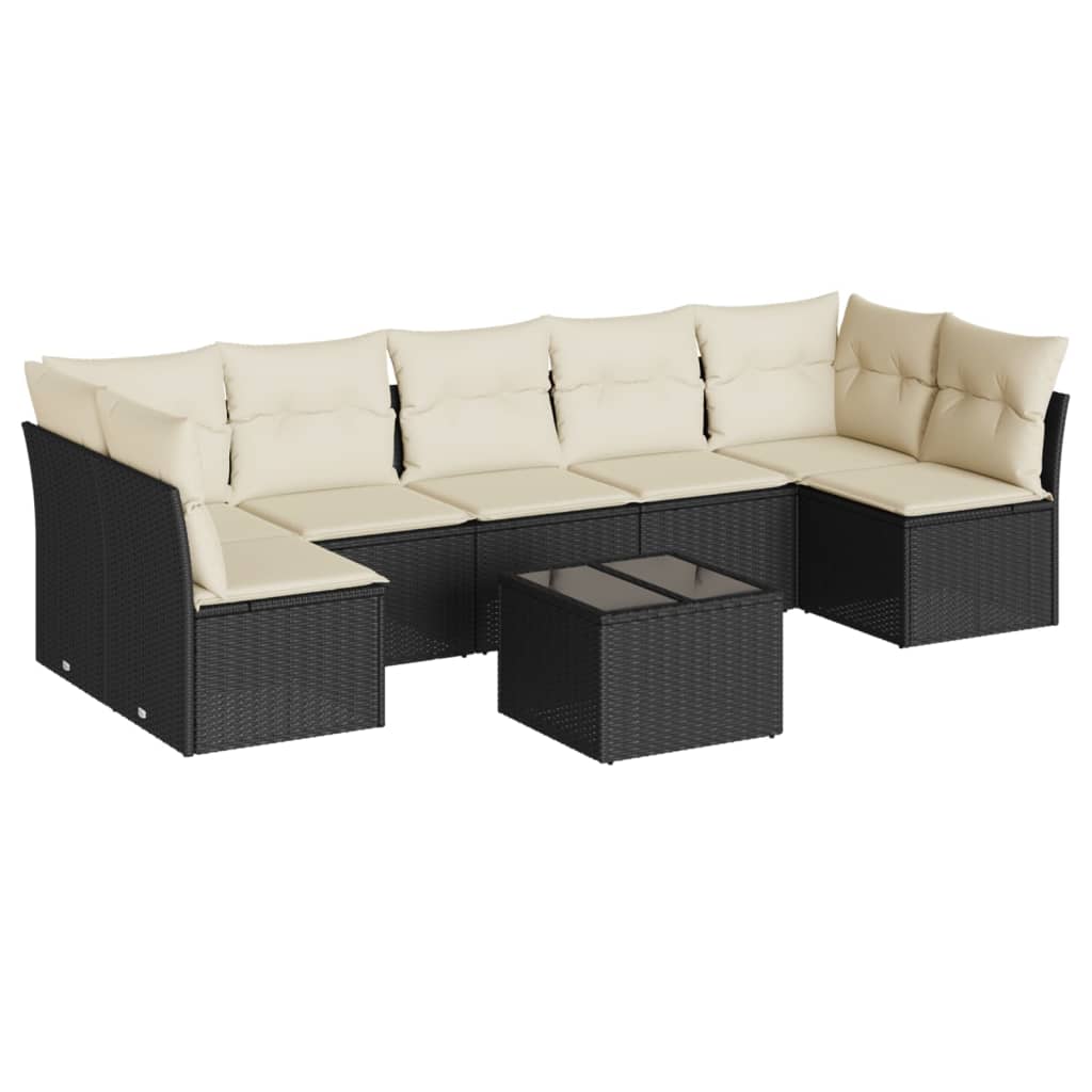 Garden Sofa Set Black, Cream PE rattan Large Adjustable Feet